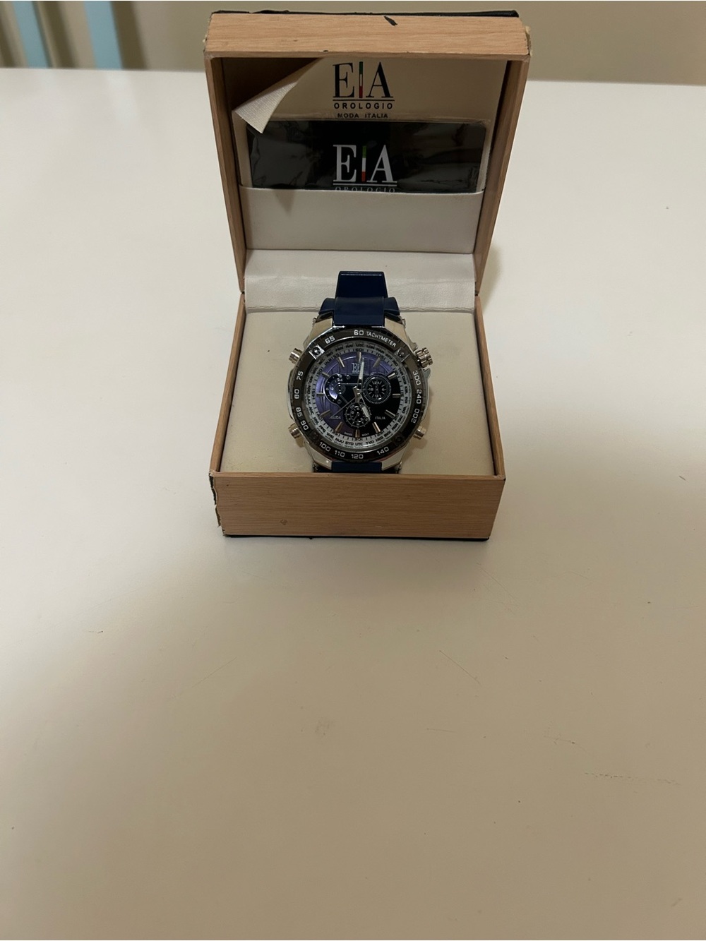 EIA Men's Navy Multifunction Chronograph Watch